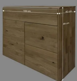 Wohnen Wildeiche Kommode mit Schublade - Feanor