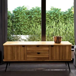 Wohnen Tv & Hifi-Möbel|Tv & Hifi-Möbel*Wildeiche Lowboard mit Metall - Casarius