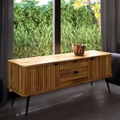 Wohnen Tv & Hifi-Möbel|Tv & Hifi-Möbel*Wildeiche Lowboard mit Metall - Casarius