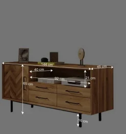 Wohnen Wildeiche Lowboard modern-elegant - Kerfa