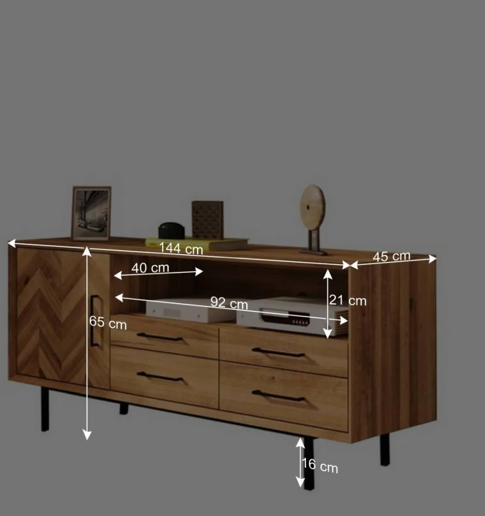 Wohnen Wildeiche Lowboard modern-elegant - Kerfa