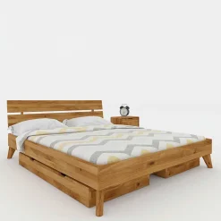 Wohnen Jugendbetten*Wildeiche Massivholzbett in Übergröße - Eavy I