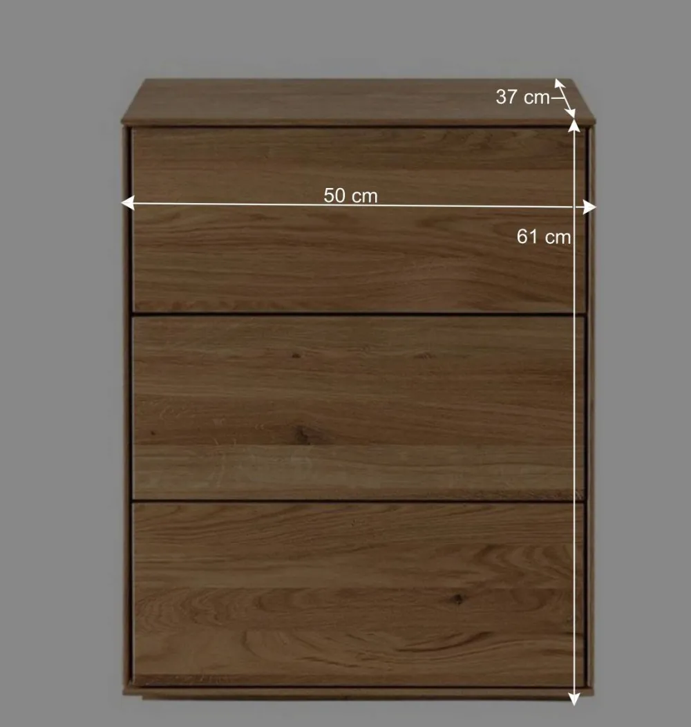 Wohnen Nachttische*Wildeiche Nachtkommode 61 cm hoch - Nuessa