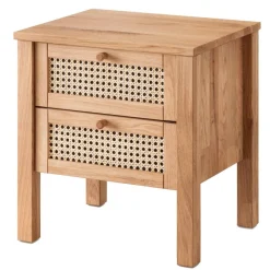 Wohnen Rattanmöbel|Nachttische*Wildeiche Nachtkommode mit Wiener Geflecht - Ambrosso