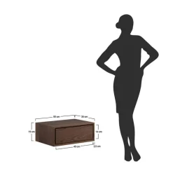 Wohnen Wildeiche Nachtkonsole in Dunkelbraun - Hiadelia