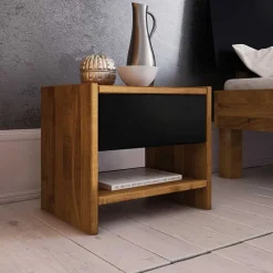 Wohnen Wildeiche Nachtkonsole mit einer Schublade - Olbysca