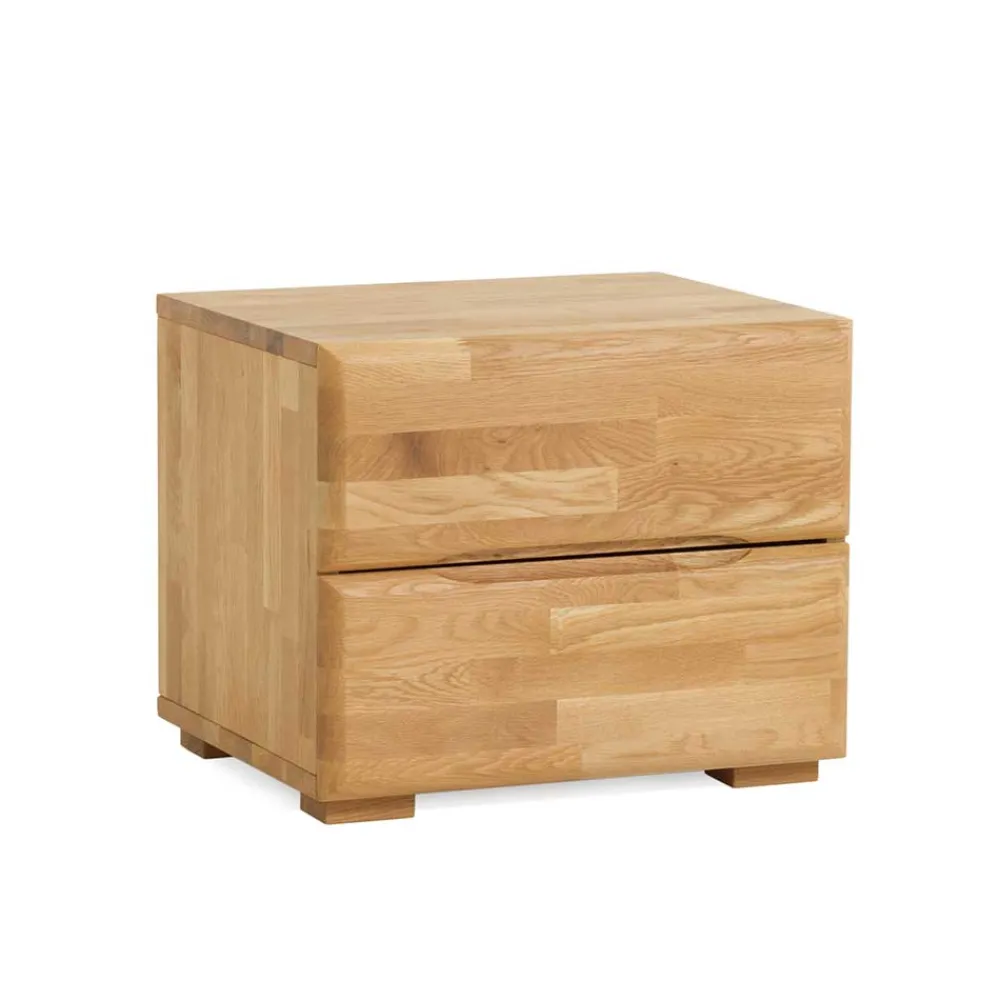 Wohnen Nachttische*Wildeiche Nachtschrank Spika mit zwei Schubladen