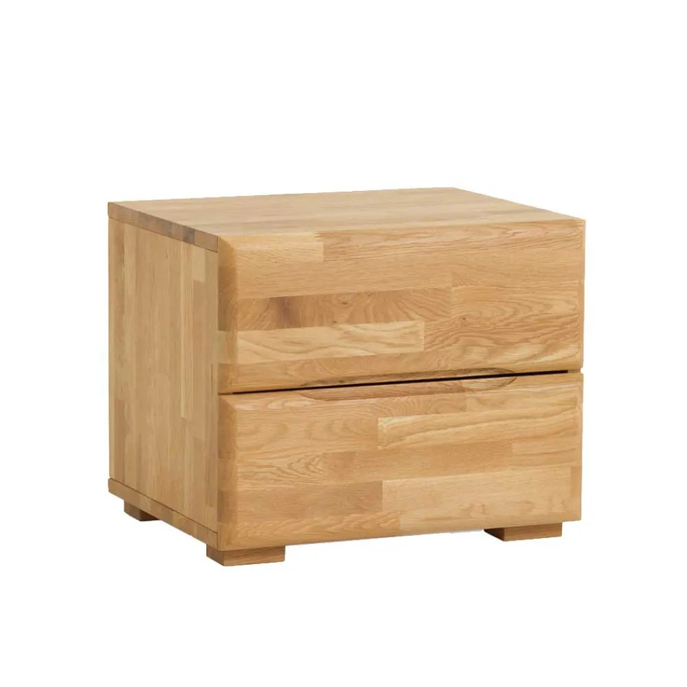 Wohnen Nachttische*Wildeiche Nachtschrank Spika mit zwei Schubladen