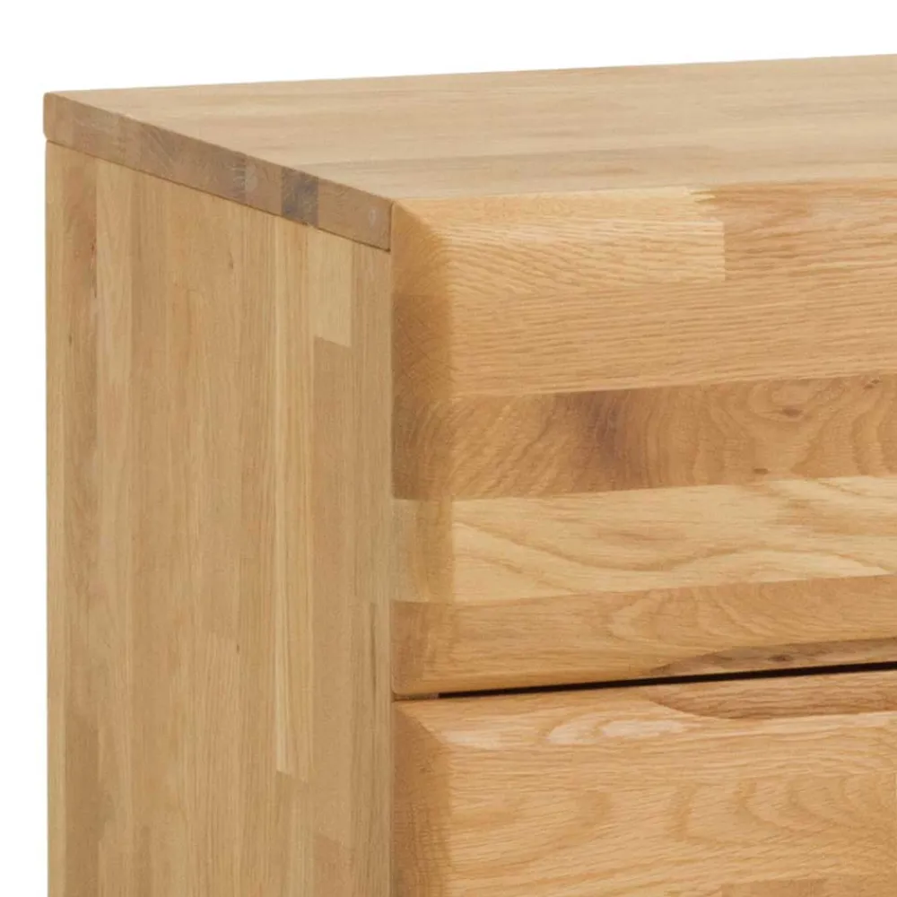 Wohnen Nachttische*Wildeiche Nachtschrank Spika mit zwei Schubladen