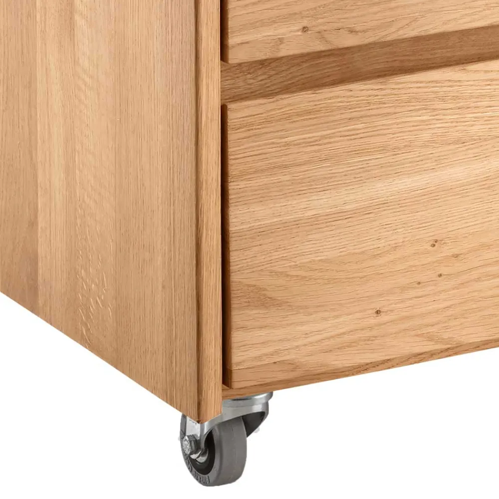 Wohnen Rollcontainer*Wildeiche Rollcontainer aus Massivholz - Melanie