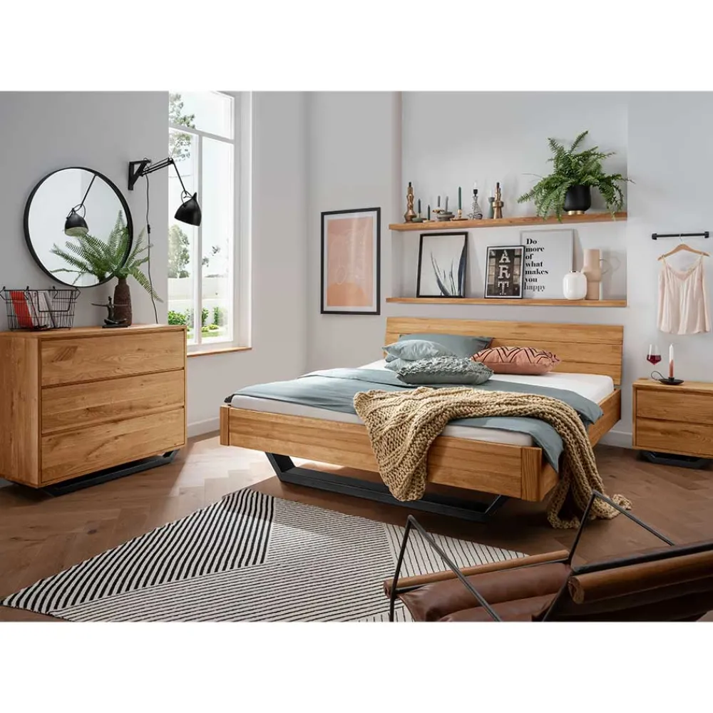 Wohnen Schlafzimmer Komplett*Wildeiche Schlafzimmermöbel Set - Cancun (dreiteilig)