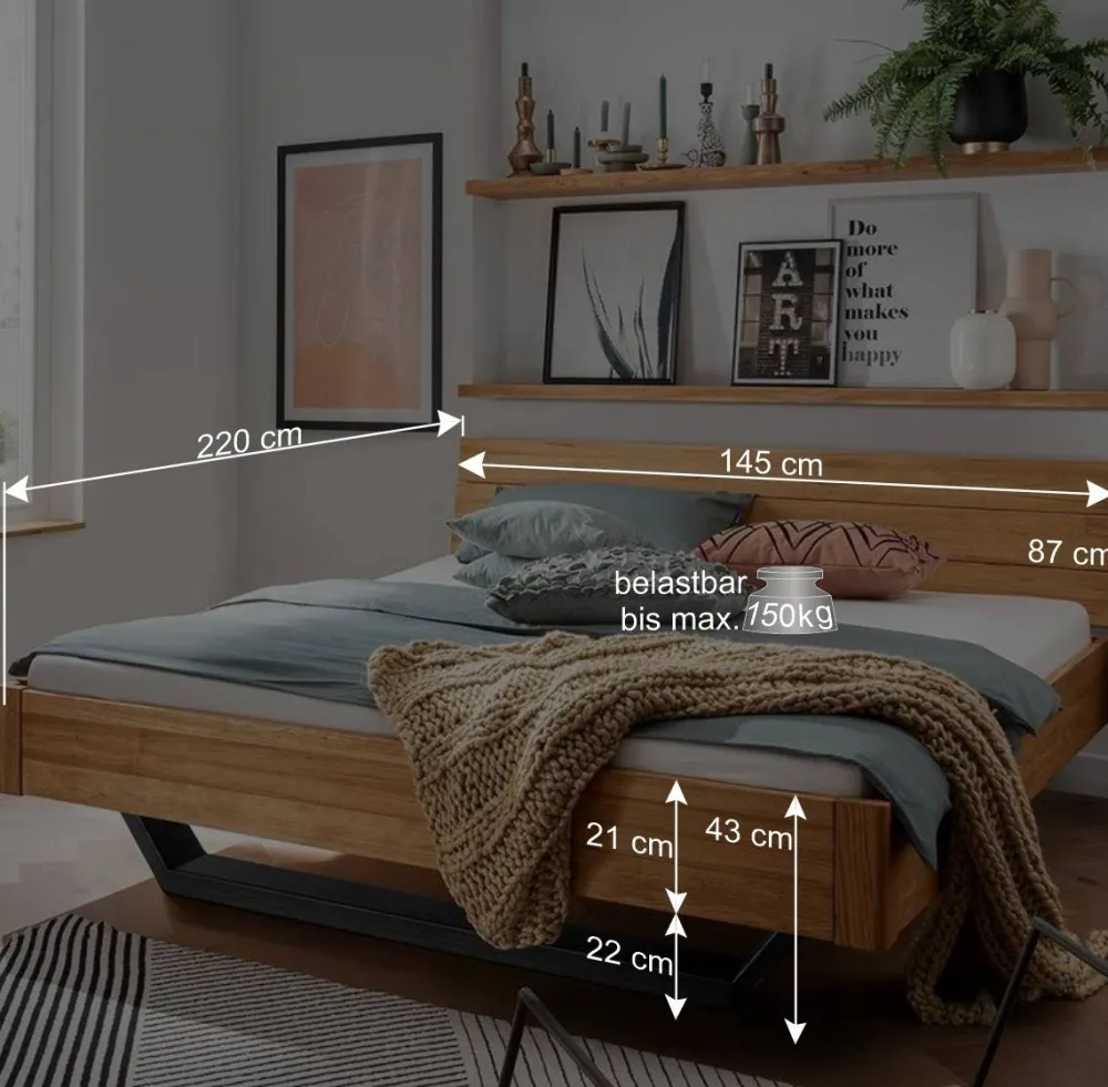 Wohnen Schlafzimmer Komplett*Wildeiche Schlafzimmermöbel Set - Cancun (dreiteilig)