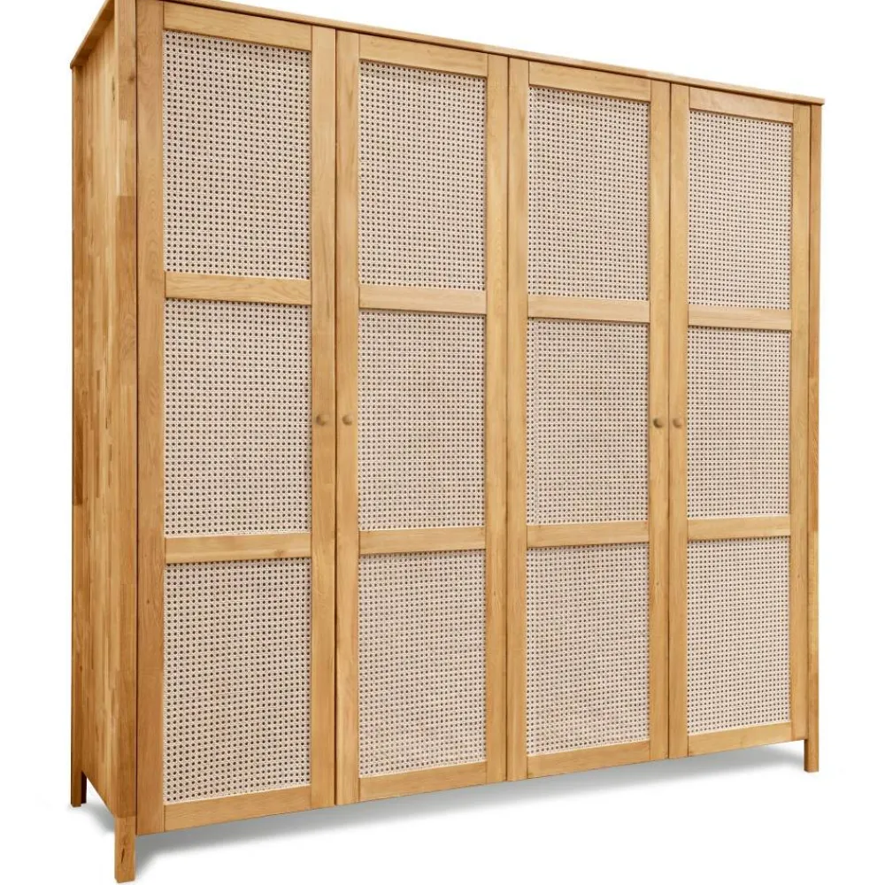 Wohnen Rattanmöbel*Wildeiche Schlafzimmerschrank mit Wiener Geflecht - Ambrosso