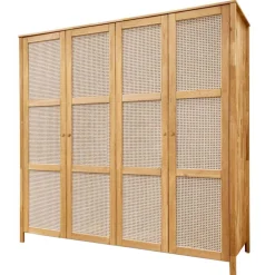 Wohnen Rattanmöbel*Wildeiche Schlafzimmerschrank mit Wiener Geflecht - Ambrosso