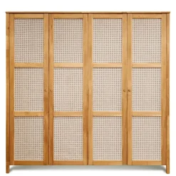 Wohnen Rattanmöbel*Wildeiche Schlafzimmerschrank mit Wiener Geflecht - Ambrosso