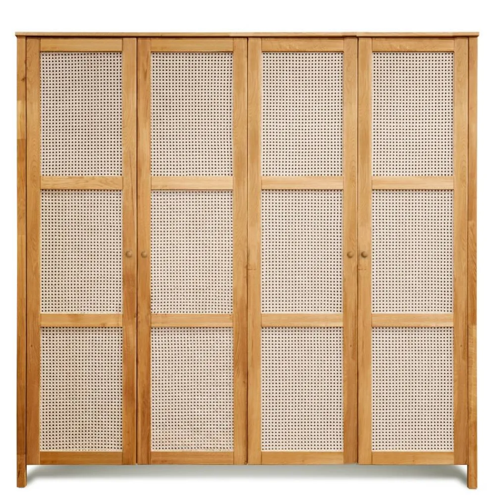 Wohnen Rattanmöbel*Wildeiche Schlafzimmerschrank mit Wiener Geflecht - Ambrosso