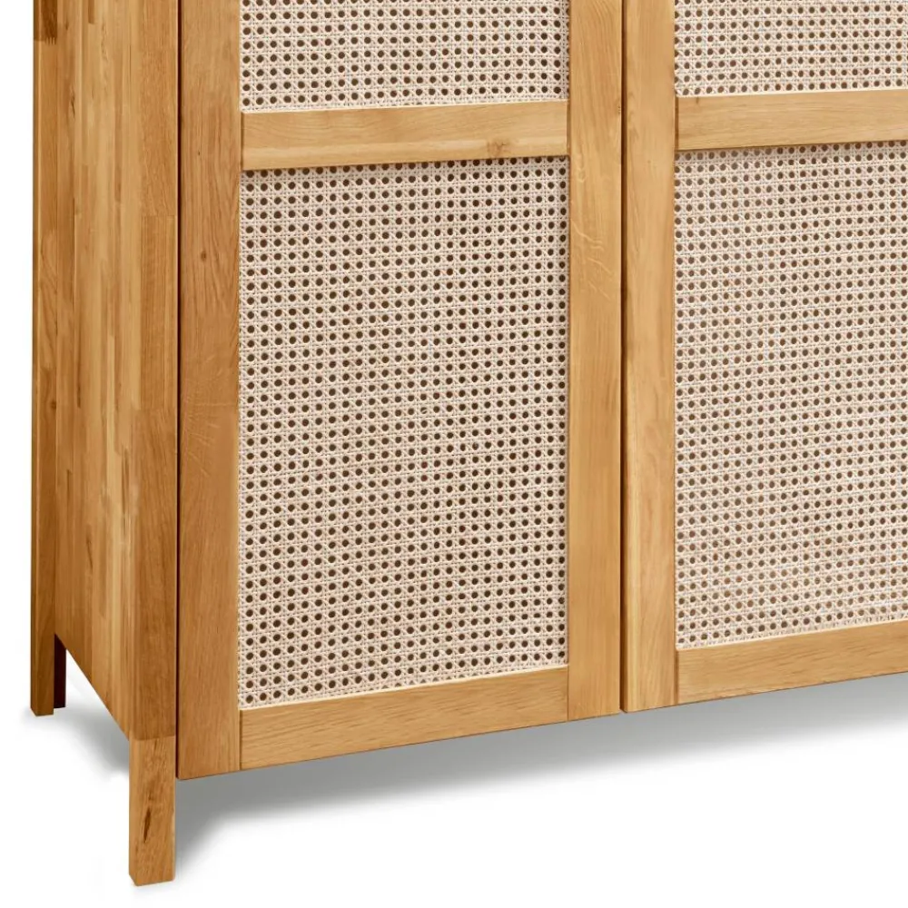 Wohnen Rattanmöbel*Wildeiche Schlafzimmerschrank mit Wiener Geflecht - Ambrosso