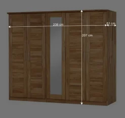 Wohnen Wildeiche Schlafzimmerschrank Cranos mit Spiegel