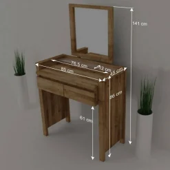 Wohnen Wildeiche Schminktisch Nadalia massiv geölt