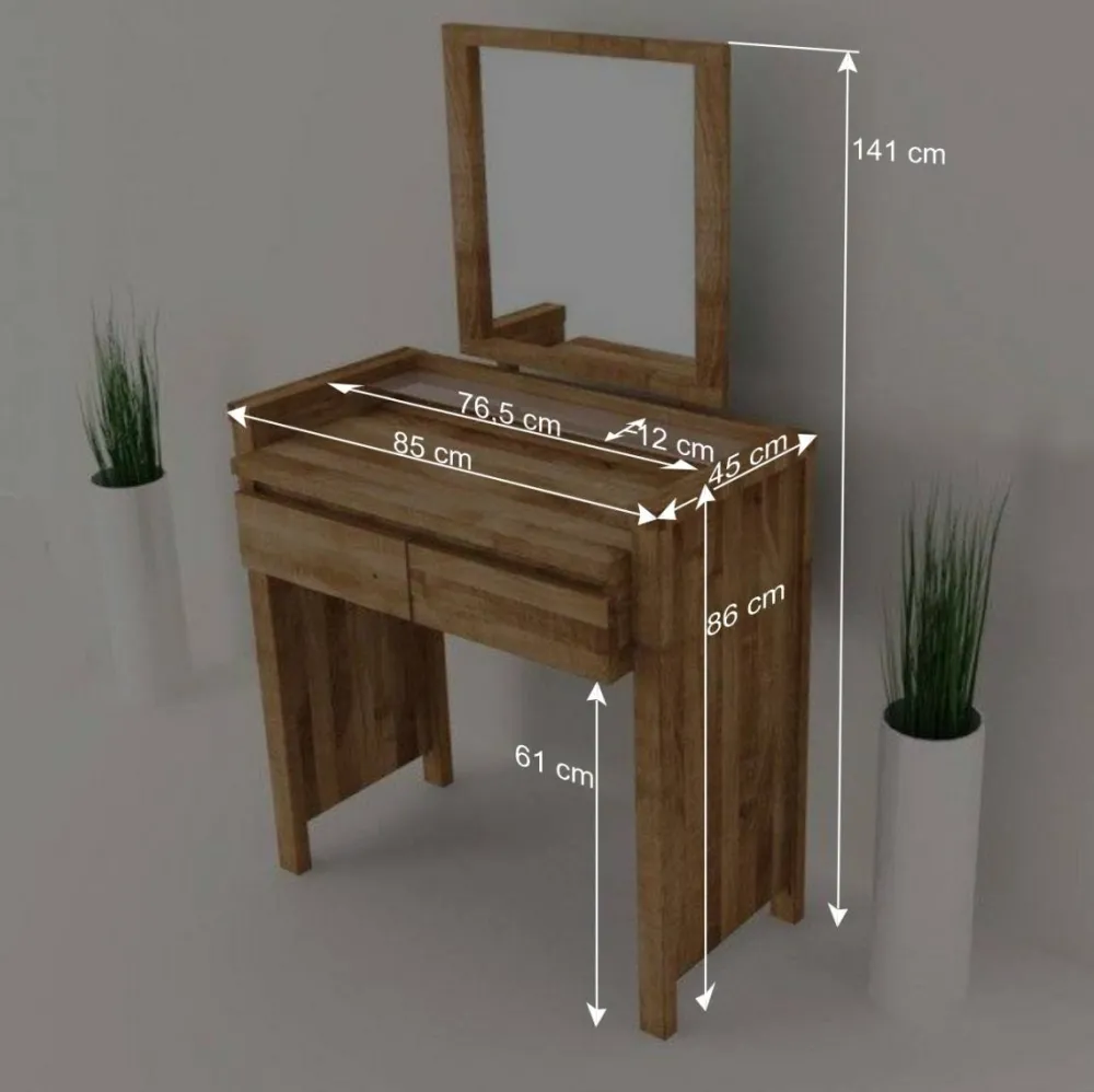 Wohnen Wildeiche Schminktisch Nadalia massiv geölt