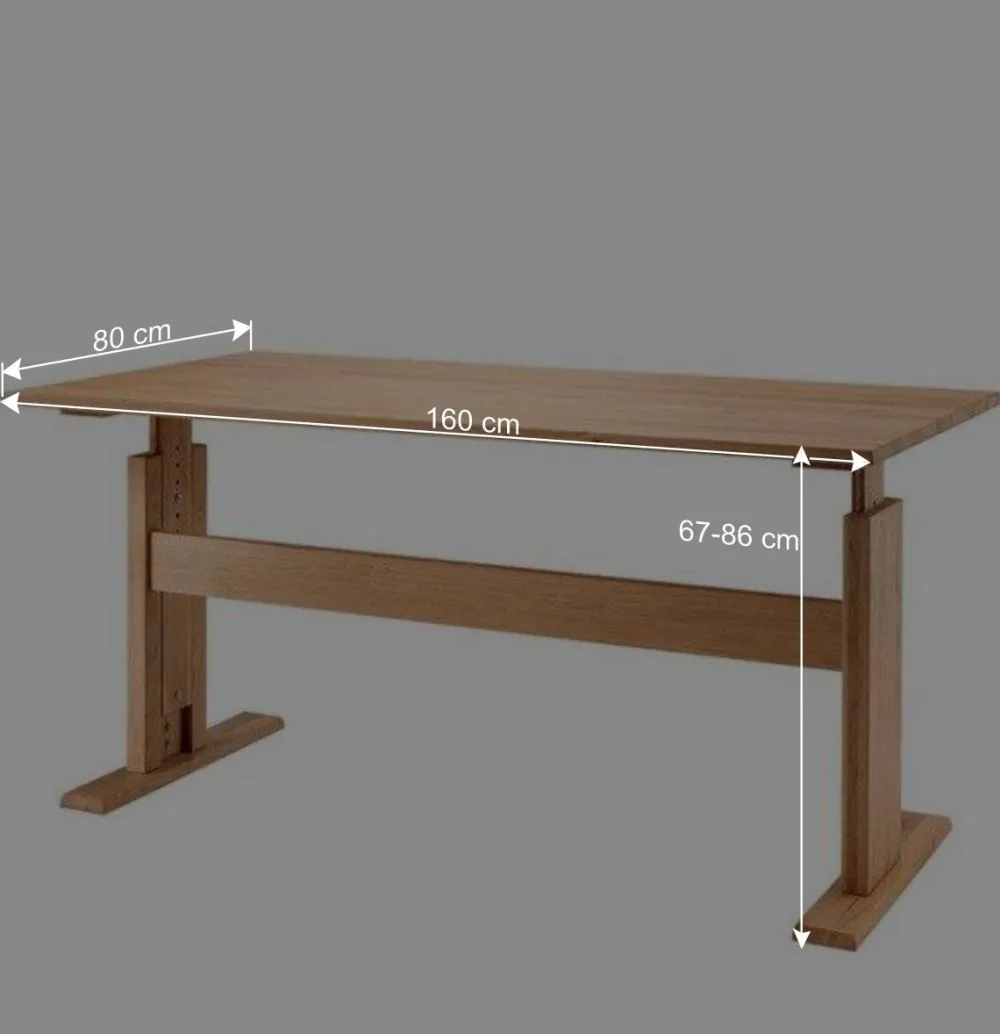 Wohnen Bürotische*Wildeiche Schreibtisch höhenverstellbar - Melanie