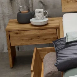 Wohnen Wildeiche Schubkastenbett & Nachtkommoden - Aryvano (dreiteilig)