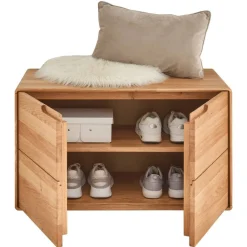 Wohnen Wildeiche Schuhbank mit Doppeltür - Darcona