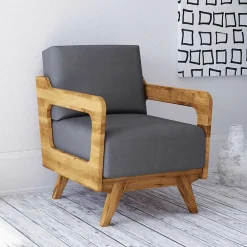 Wohnen Wildeiche Sessel mit Stoffpolsterung - Hardus