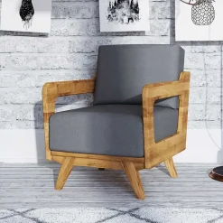 Wohnen Wildeiche Sessel mit Stoffpolsterung - Hardus