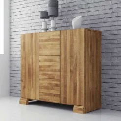 Wohnen Wildeiche Sideboard Vaskov massiv geölt