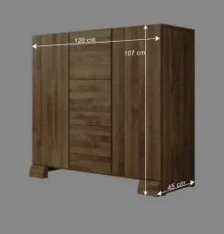 Wohnen Wildeiche Sideboard Vaskov massiv geölt