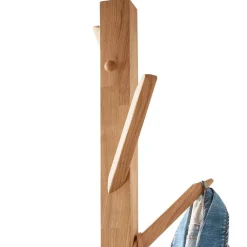 Wohnen Wildeiche Standgarderobe mit fünf Haken - Emangov