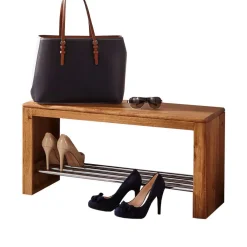 Wohnen Glasmöbel|Diele Komplett*Wildeiche Standgarderobe & Spiegel - Uvinessa (dreiteilig)