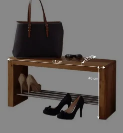 Wohnen Glasmöbel|Diele Komplett*Wildeiche Standgarderobe & Spiegel - Uvinessa (dreiteilig)