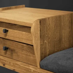 Wohnen Wildeiche Telefonbank Flurbank mit Schubladen - Hardus