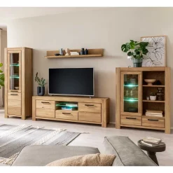 Wohnen Wildeiche TV Anbauwand teilmassiv - Sophia (vierteilig)