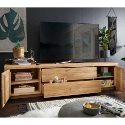 Wohnen Sideboards & Kommoden|Sideboards & Kommoden*Wildeiche TV Lowboard aus geöltem Massivholz - Loitons