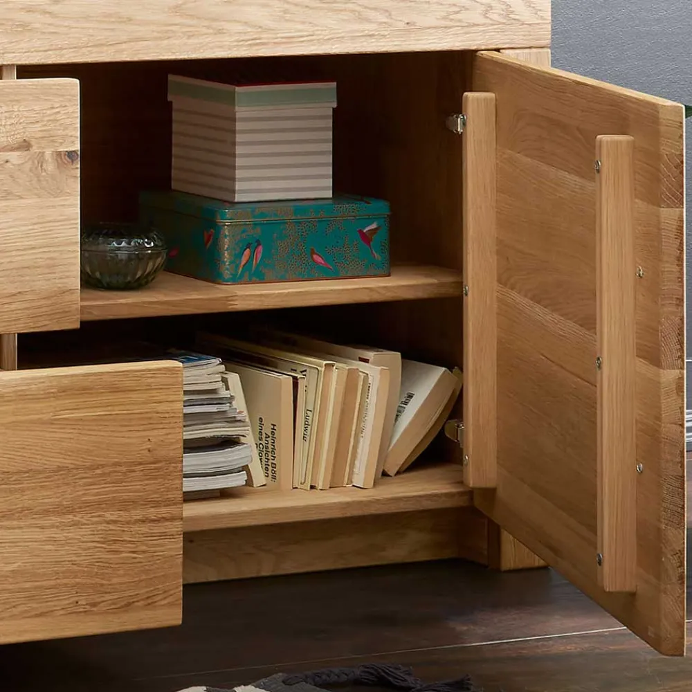 Wohnen Sideboards & Kommoden|Sideboards & Kommoden*Wildeiche TV Lowboard aus geöltem Massivholz - Loitons