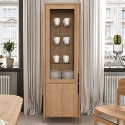 Wohnen Wildeiche Vitrine in modernem Design - Laida