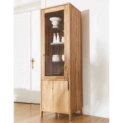 Wohnen Wildeiche Vitrine in modernem Design - Laida