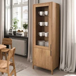 Wohnen Wildeiche Vitrine in modernem Design - Laida