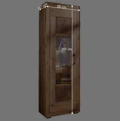 Wohnen Wildeiche Vitrine Troncon mit 201 cm Höhe