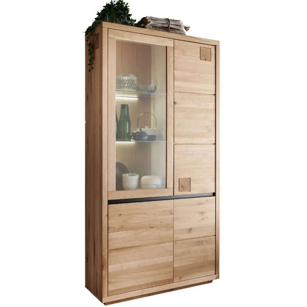 Wohnen Esszimmer-Vitrinen|Vitrinen*Wildeiche Vitrinenschrank 103 cm breit - Embleys