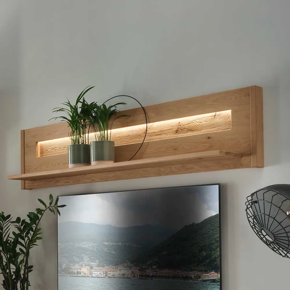 Wohnen Wildeiche Wandboard geölt - 156 cm breit - Obinson