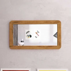 Wohnen Wildeiche Wandspiegel mit abgerundeten Ecken - Eavy