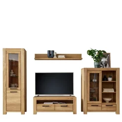 Wohnen Wohnwände|Wohnwand*Wildeiche Wohnwand Set teilmassiv - Sophia (vierteilig)