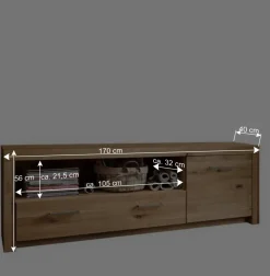 Wohnen Wohnzimmer Komplett*Wildeiche Wohnzimmermöbel Set massiv - Loitons (vierteilig)