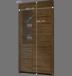 Wohnen Wohnzimmer Komplett*Wildeiche Wohnzimmermöbel Set massiv - Loitons (vierteilig)