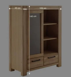 Wohnen Wildeiche Wohnzimmerschrank teilmassiv - Sophia