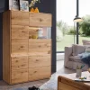 Wohnen Esszimmerschränke|Highboards*Wildeiche Wohnzimmerschrank mit Glas Einsatz - Acmida
